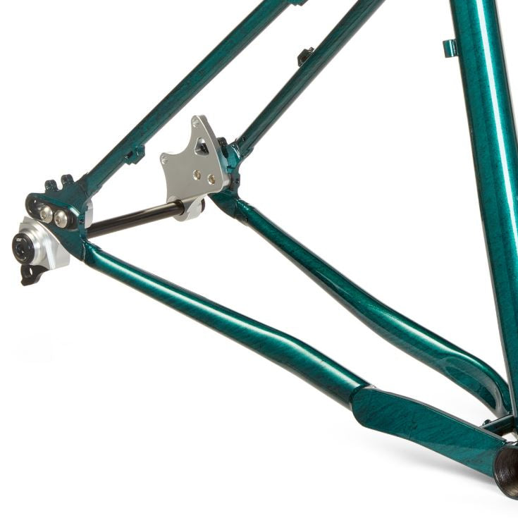 Green bicycle frame on a white background