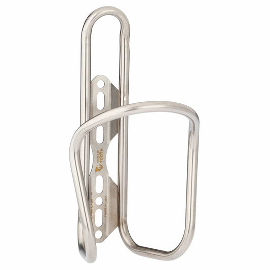 Silver metal bottle cage on a white background