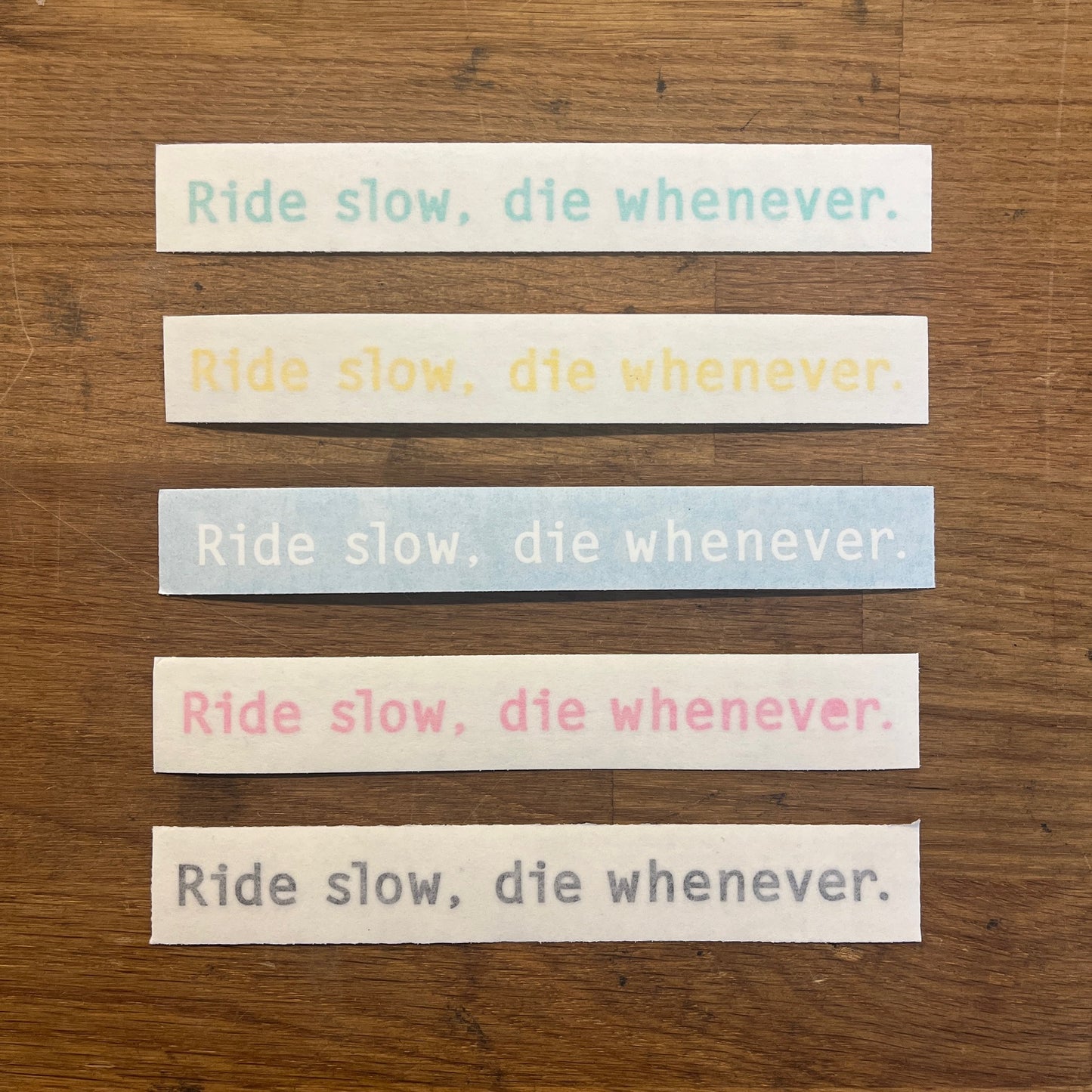 Stridsland - "Ride Slow, Die Whenever" Sticker