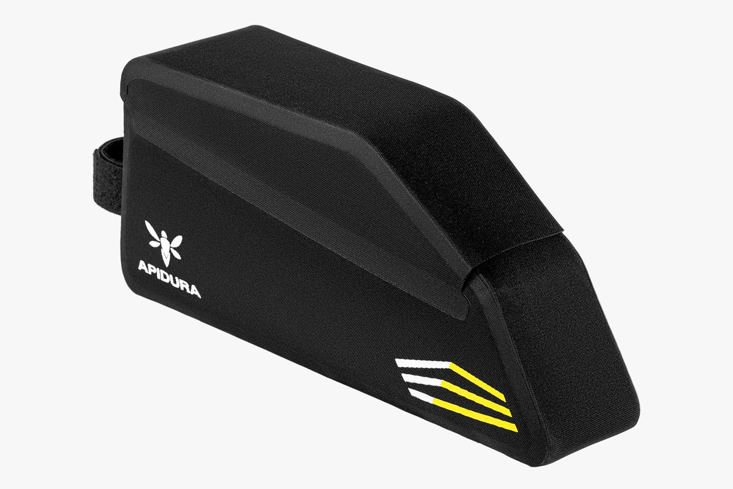 Black Apidura bikepacking bag on a white background